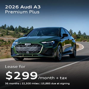 front facing Audi A3 parked